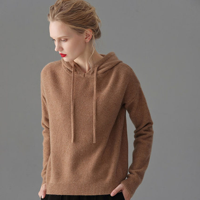 Lady Cashmere Hoodies Sweater