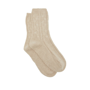Men Cable Knit Cashmere Socks