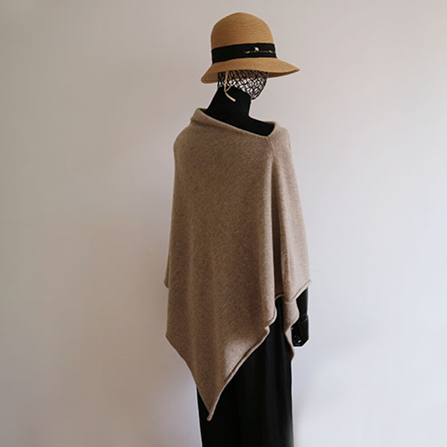 Classic Solid Color Wool Poncho