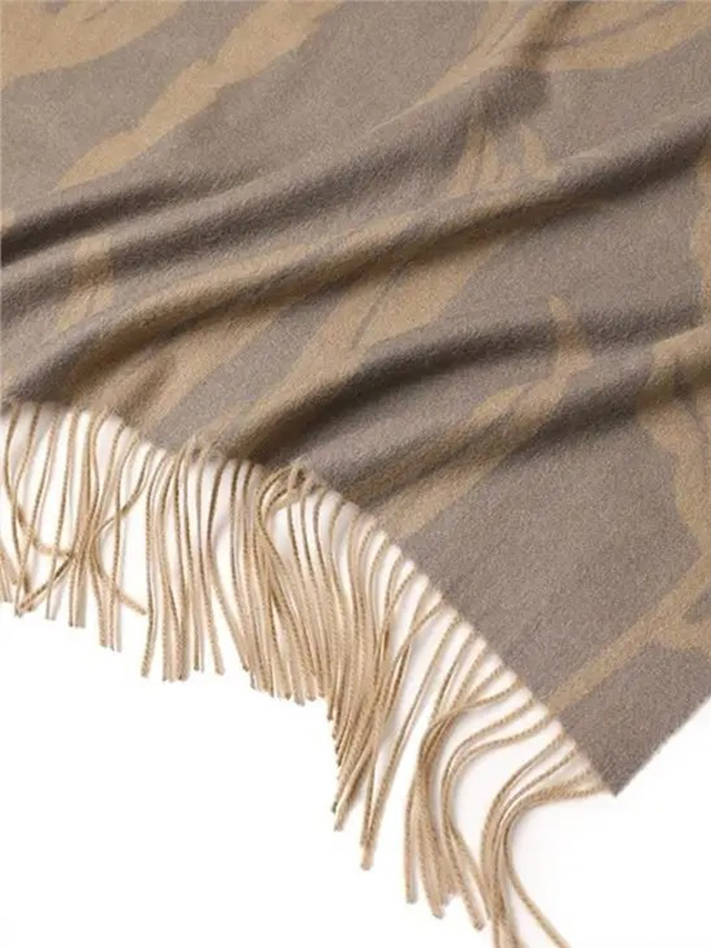  Double Side Jacquard Cashmere Scarf detail3