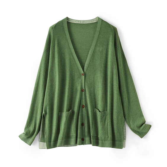 Women Classic V Neck Cashmere Cardigan