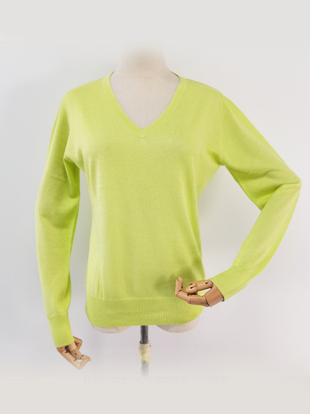 Multicolored Women V Neck Cashmere Jumper