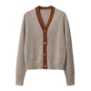 Single Breasted V-Neck cashmere wool Cardigan