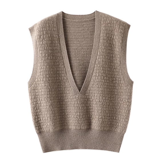 womens deep v-neck luxury cashmere vest sweaters