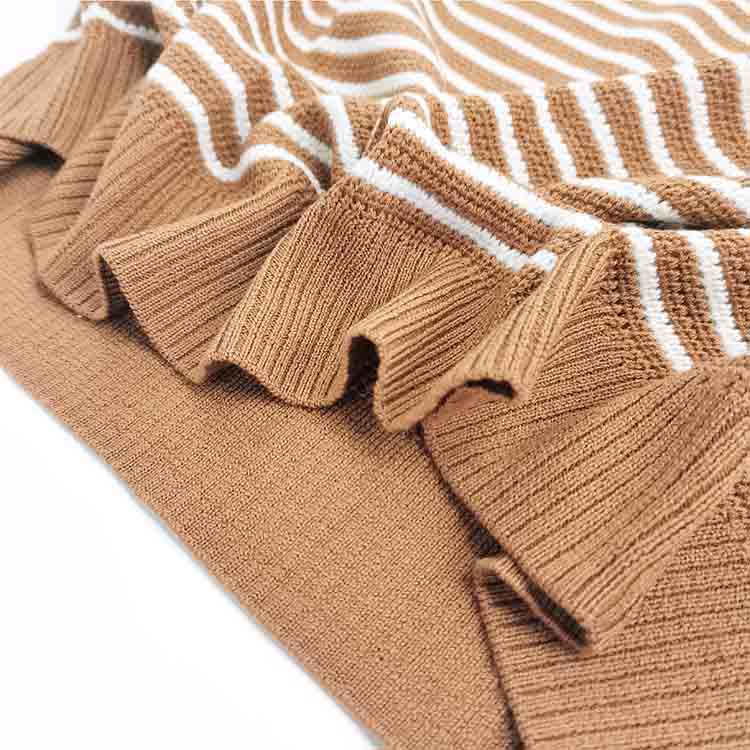 Women 100% Wool Striped POLO Shirt 5