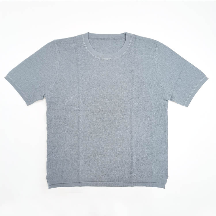 wool solid color crew neck T-shirt 1