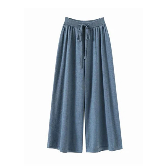 Lady Casual Wide Leg Cashmere Pants