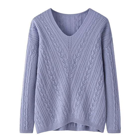 Women Leaf cashmere wool Pullover sweater