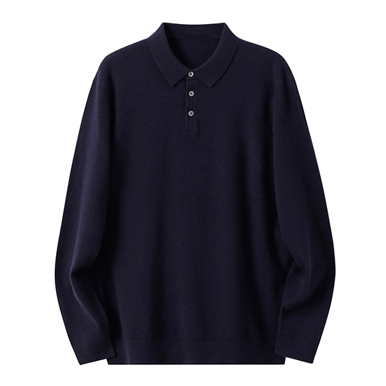 Men polo neck cashmere sweater