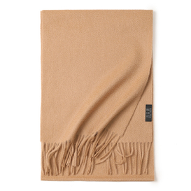 Custom logo cashmere fringed scarf