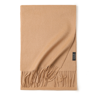 Custom logo cashmere fringed scarf