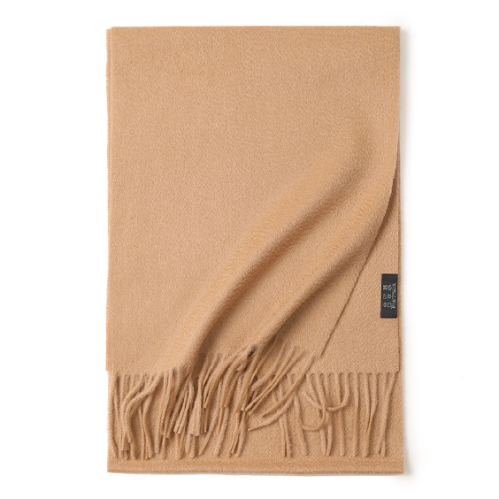 Custom logo cashmere fringed scarf