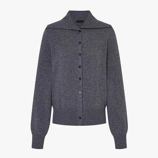 Women’s wool and cashmere blend cardigan with sailor collar