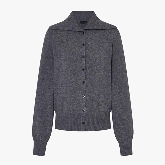 Women’s wool and cashmere blend cardigan with sailor collar