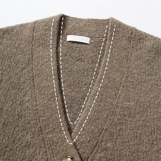 Ma&szlig;geschneiderte Damen-Kaschmir-Strickjacke mit lockerer Passform und V-Ausschnitt, Inner Mongolia Pure Cashmere Knit Sweater Factory OEM