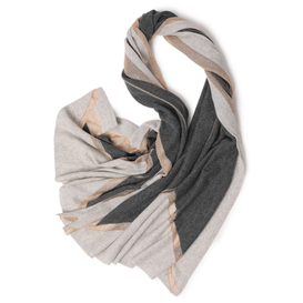 Long Cashmere Scarf with Gold Thread – Oversized Winter Shawl
