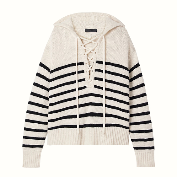 Naiset pitsi raidallinen Mongolia Cashmere Pullover huppari