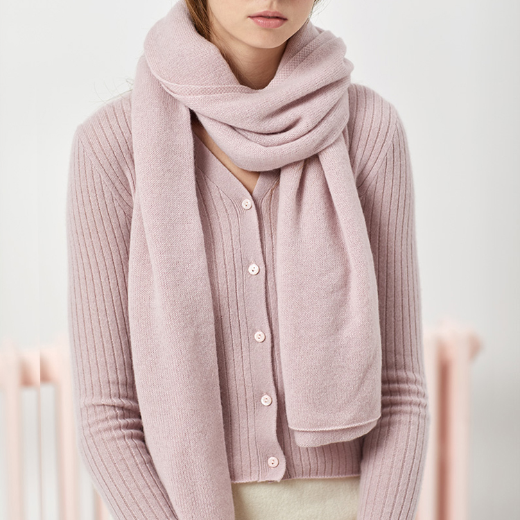 Solid Color Cashmere Knitted Scarf