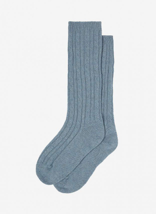 Lady Cable Knit Cashmere Socks