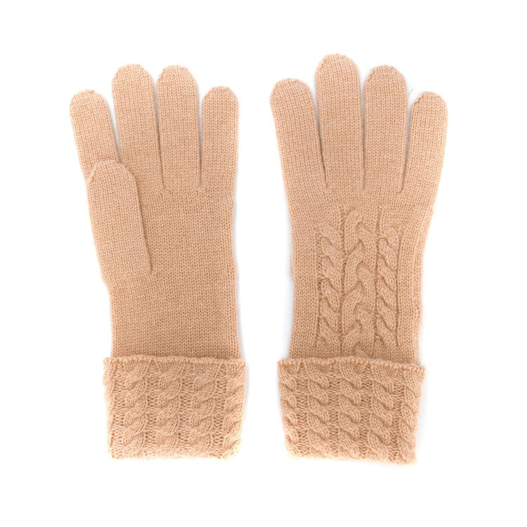 Women Cable Knit Cashmere Gloves