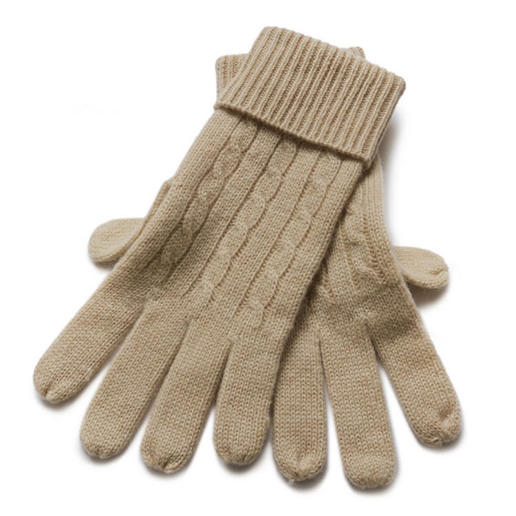 Men Cable Knit Cashmere Gloves