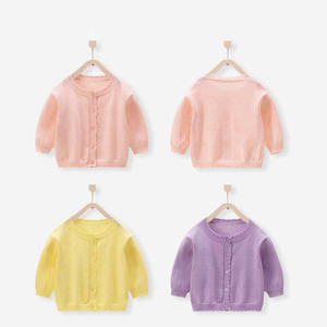 New Design Custom Spring Knitted Baby Sweater Knitted Cardigan Single Breasted 100% Cotton Knit Cardigan Baby