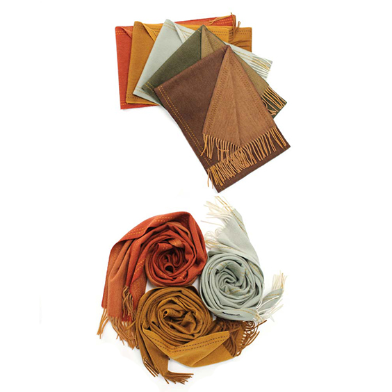 Double Side Cashmere Scarf with Tassels