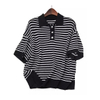 Women 100% merino wool striped Polo shirt