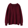 Thick plain cashmere hoodie sweater