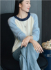 Plain Knit Crew Neck Cashmere pullover Sweater