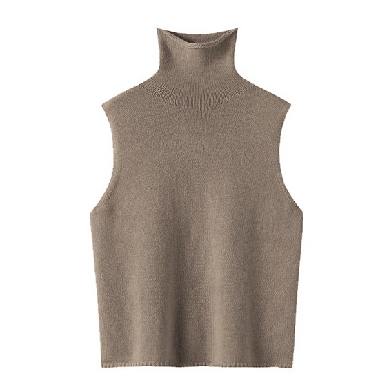 womens mongolian cashmere turtleneck vest 