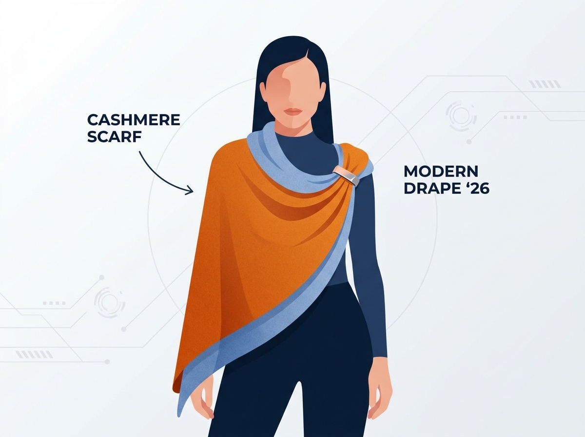 Cashmere scarf styling and folding techniques