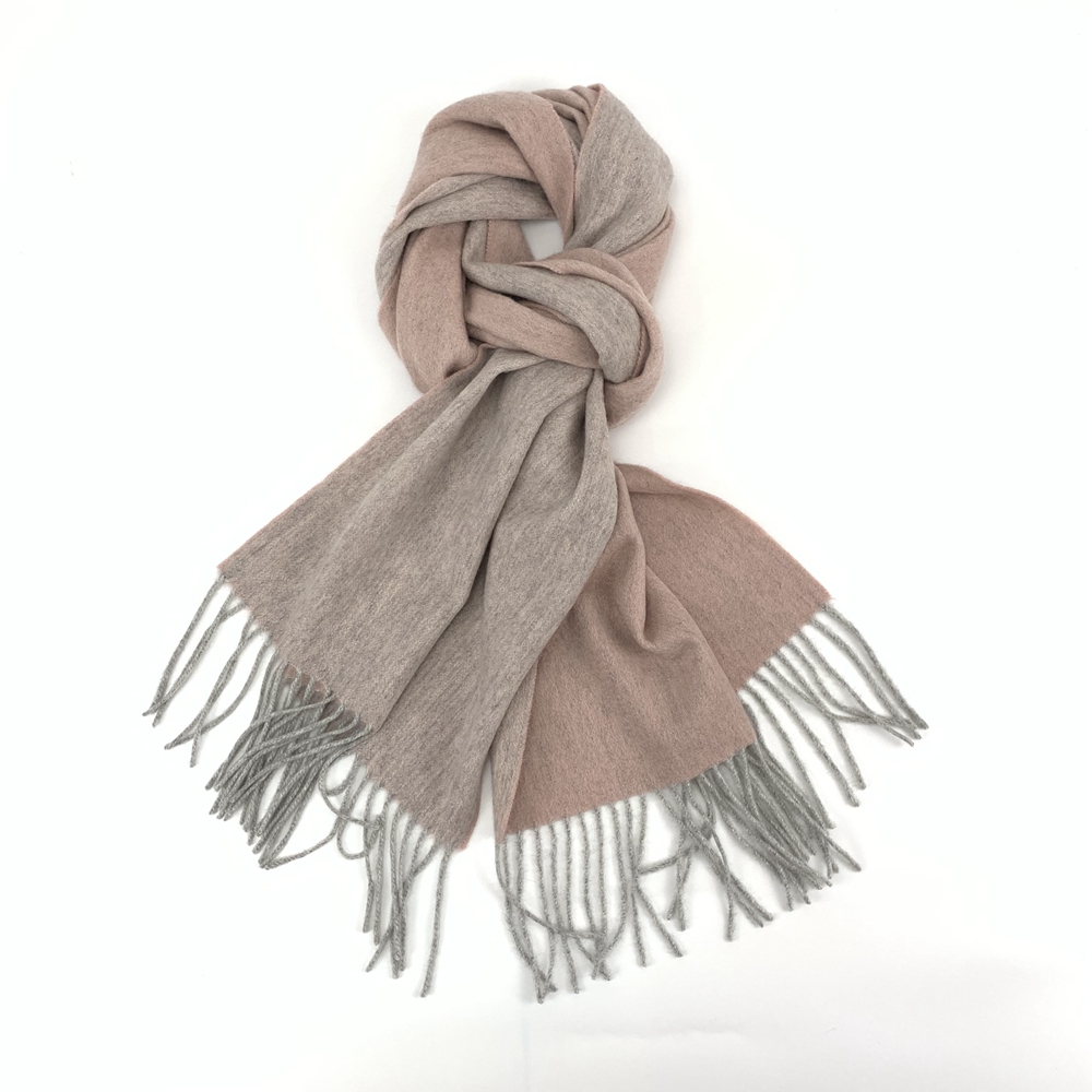 Cashmere Small Double Side Shawls, Grey&Pink