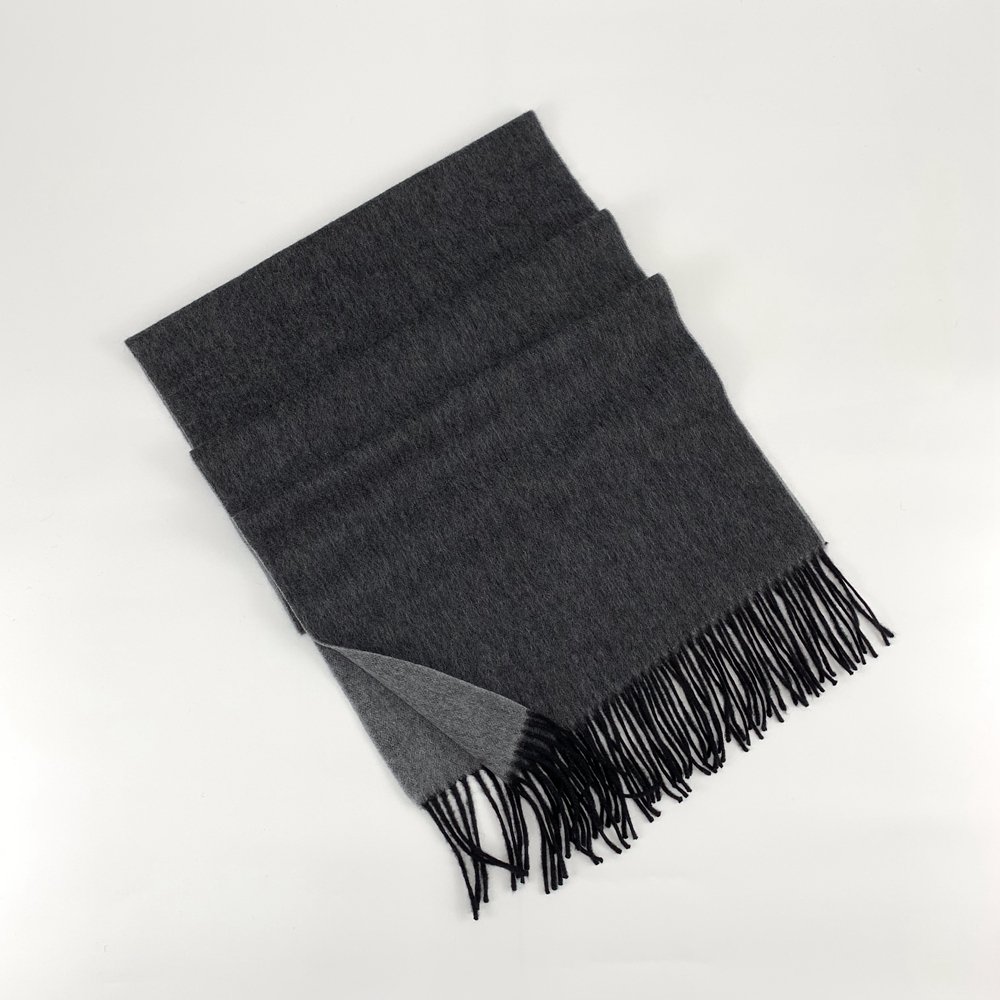 Cashmere Small Double Side Shawls, Black&Steel
